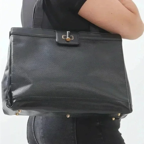 Gucci vintage black leather satchel handbag - Picture 15 of 15